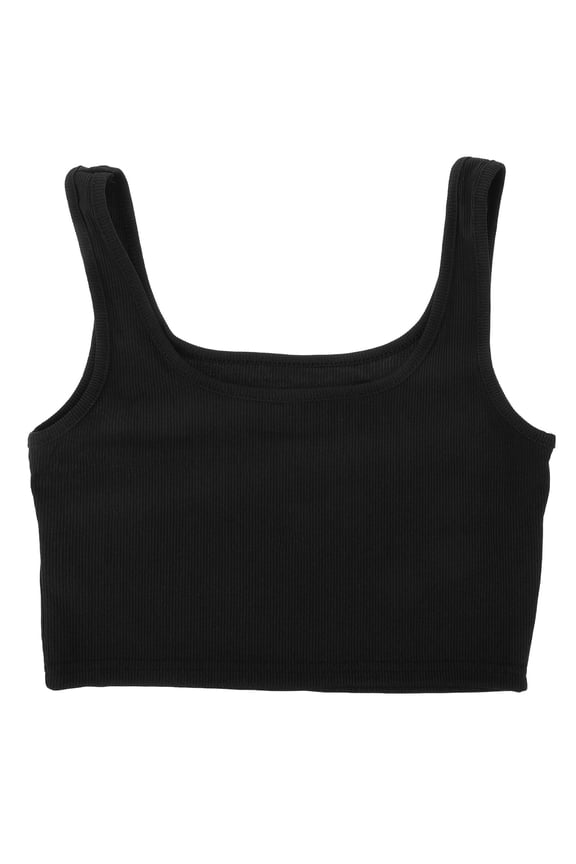 Black Polyester Women's's Yoga Tank Top Comfortable Sportswear for Fitness Activities Size Available