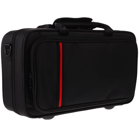 LOLIPPYY Black Portable Clarinet Bag with Smooth Zipper and Double Strap Design
