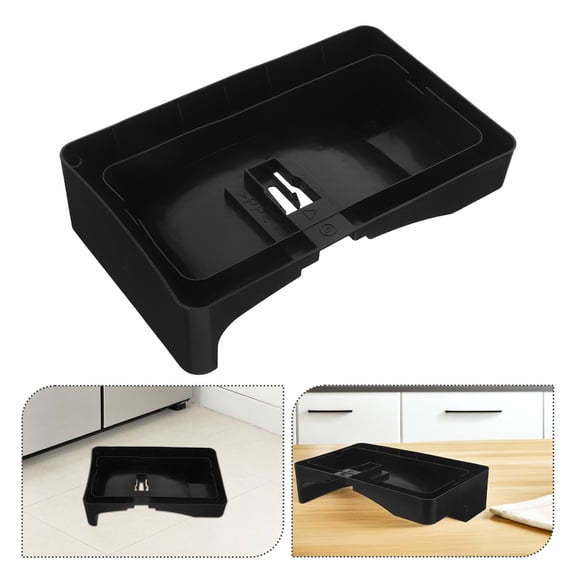 LOLIPPYY Black Plastic Refrigerator Bottom Tray Replacement Drip Pan for Defrost Water Catch and Spill