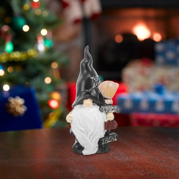 LOLIPPYY Black Resin Garden Gnome Statue Outdoor Yard Ornament Unique Creative Garden Decoration for Home