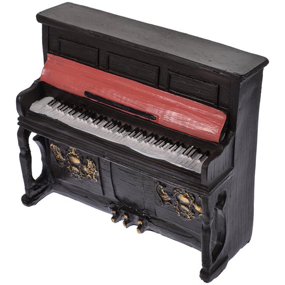 LOLIPPYY Black Resin Piano Model Ornament for Desktop, Home, Office Table Decoration, Musical Instrument Figurine
