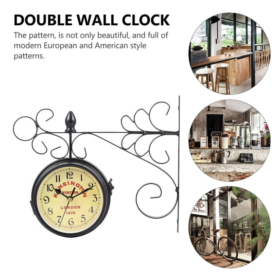 LOLIPPYY Black Retro Wall Clock with European Vintage Style, Silent Mute Design for Home Decor and Hanging Display