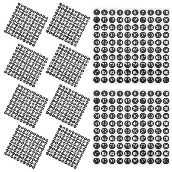 LOLIPPYY Black Round Digital Number Stickers, Self-Adhesive Labels for Organization, Classification, and Home or Office Use