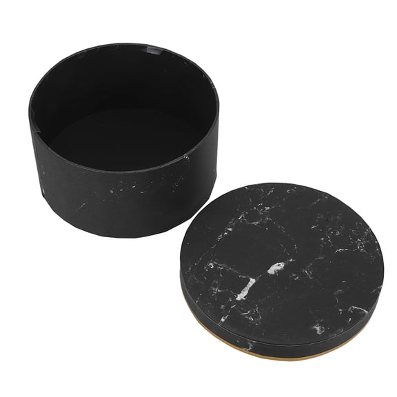 LOLIPPYY Black Round Floral Box with Marble Pattern for Present Packaging and Storage