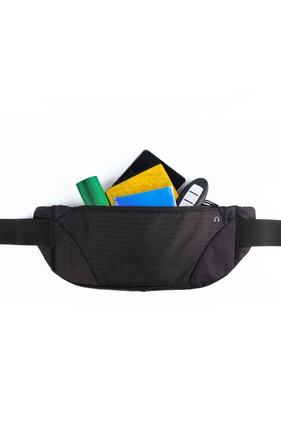 Black Running Waist Bag Outdoor Pouch Wear Resistant for Storing Phone Wallet Keys