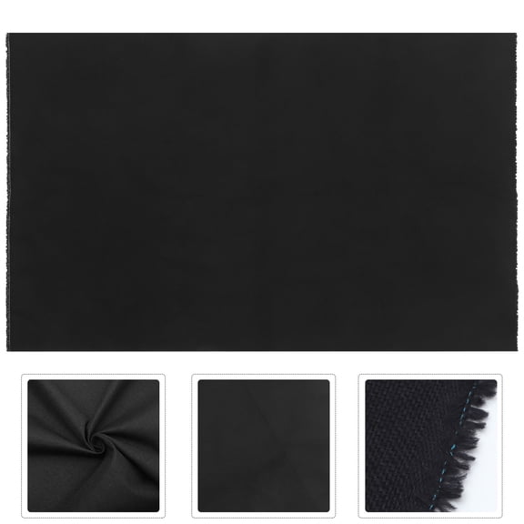 LOLIPPYY Black Sewing Linen Fabric Cloth Durable Material for Embroidery Needlework and Craft Projects