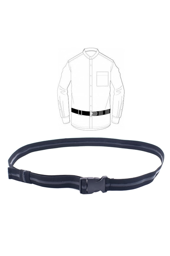 Black Shirt Lock Belt for Formal Wear Resistant to Sweat and Abrasion Under Regular Belt