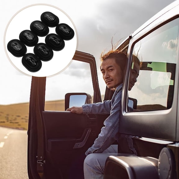 LOLIPPYY Black Silicone Car Door Shock Absorber AntiVibration Cushion Pad for Door Protection 8pcs