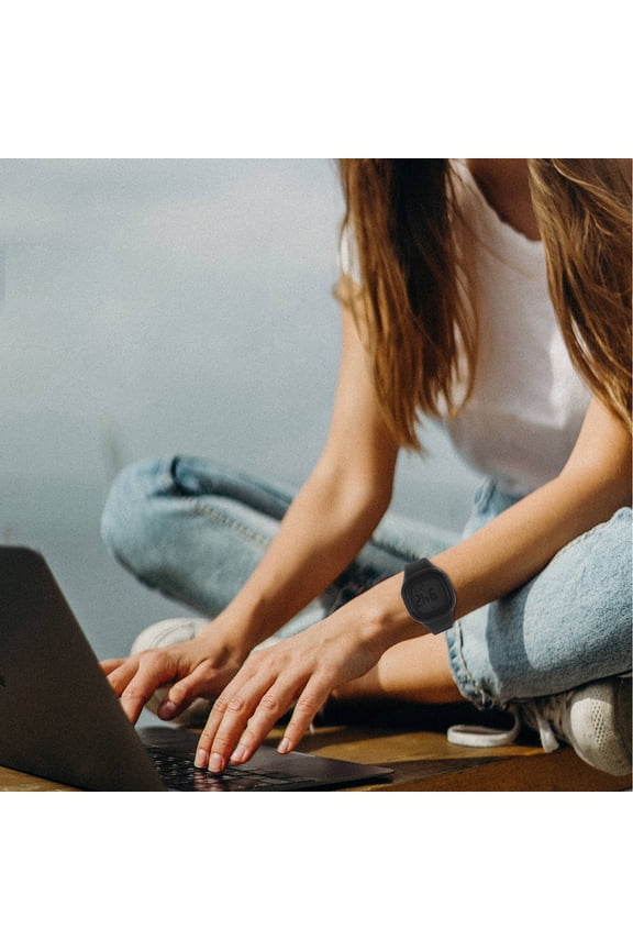 Black Silicone Watch with Backlight and Water Resistant Design