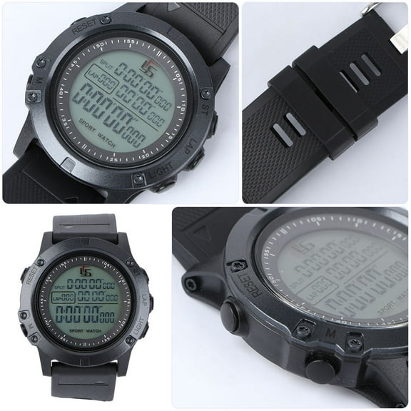 LOLIPPYY Black Soccer Referee Chronograph Watch Digital Sports Timer with Power Save Feature