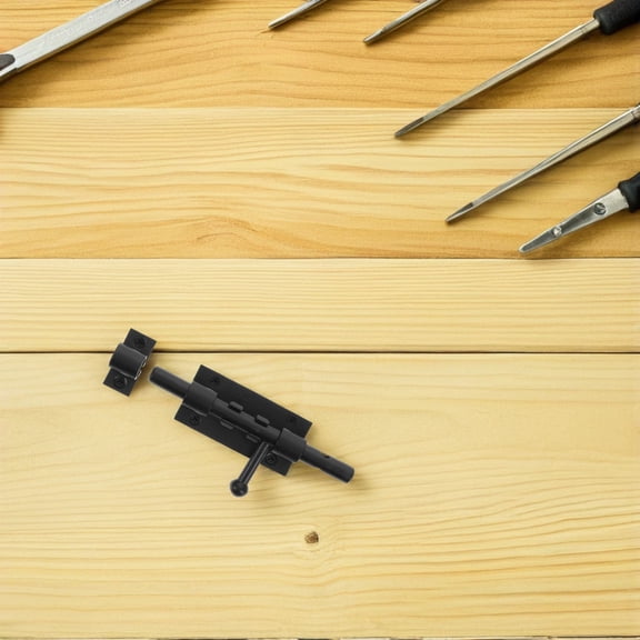 LOLIPPYY Black Stainless Steel Heavy Duty Slide Bolt Latch for Outdoor Gate with Lockable Security Feature