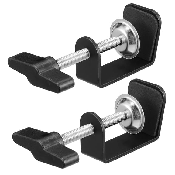 LOLIPPYY Black Stainless Steel Table Mount C Clip with Silicone Pads for Firm Microphone Attachment