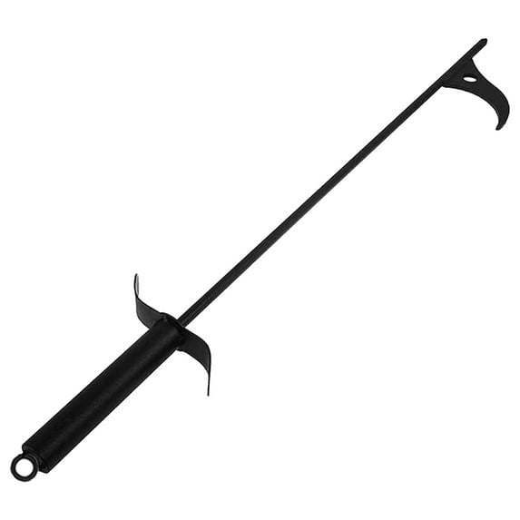 LOLIPPYY 36 Inch Black Steel Fireplace Poker - Portable Fire Pit Tool for Outdoor Use, and Easy to Handle