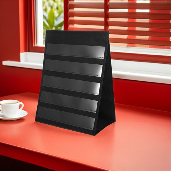 LOLIPPYY Black Tabletop Pocket Chart Rack Folding Stand for Home Use Calendar and Schedule