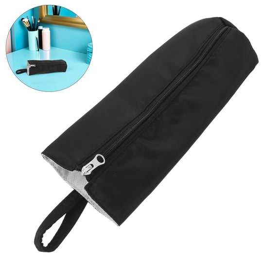 LOLIPPYY Black Travel Case for Curling Iron with Heat Resistant Waterproof and Multi Compartment Design