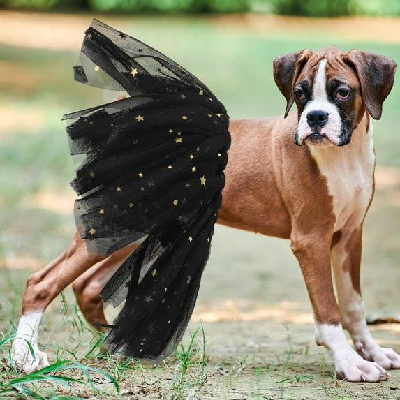 LOLIPPYY Black Tulle Dog Skirt Party Costume with Adjustable Straps Lightweight and Washable Fabric