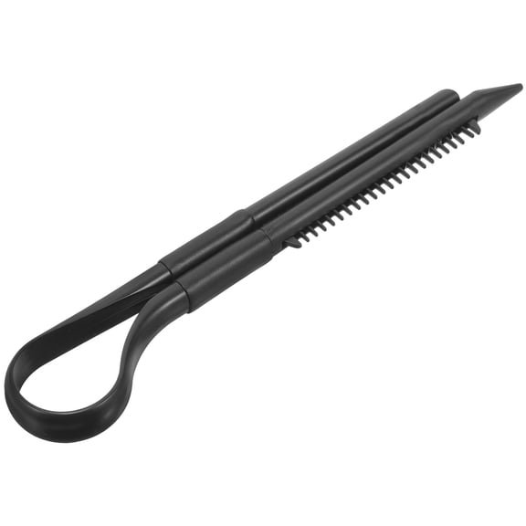 LOLIPPYY Black V Shaped Hair Straightener Comb Foldable Durable Plastic for Salon Use