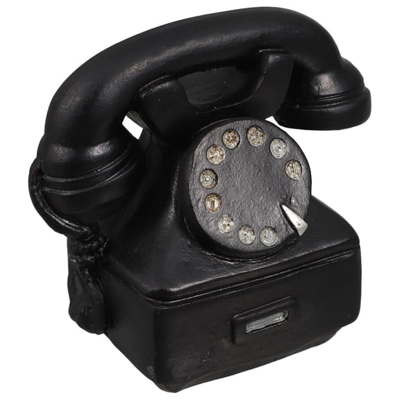 LOLIPPYY Black Vintage Telephone Model Resin Decorative Retro Phone for Home Or Office
