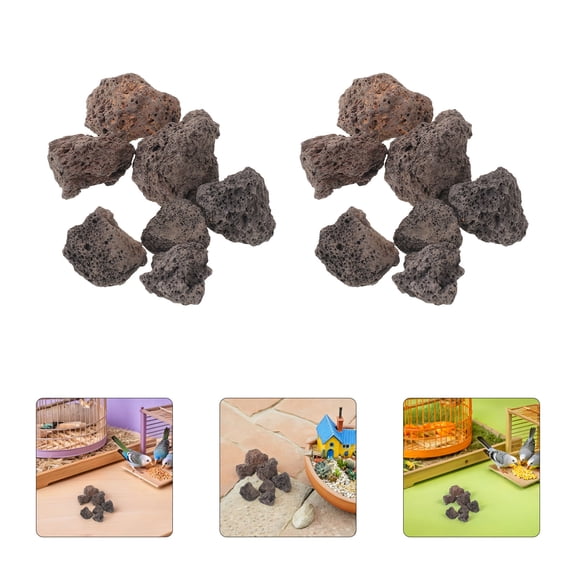LOLIPPYY Black Volcanic Pumice Stone for Bird Baths, Garden Decoration, Lightweight Natural Rock for Easy Placement and Arrangement