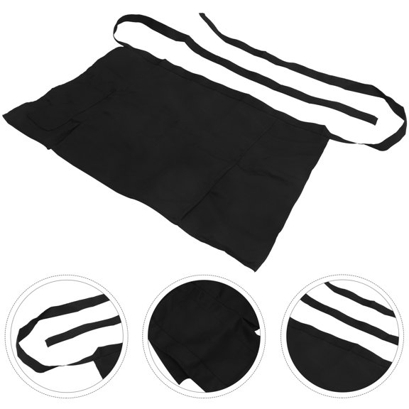 LOLIPPYY Black Waist Apron with Spacious Pocket for Cooking Baking and Workwear