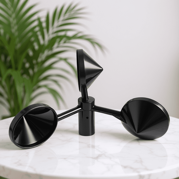 LOLIPPYY Black Wind Measurement Sensor with 3-Cup Anemometer for Precise Air Flow Tracking