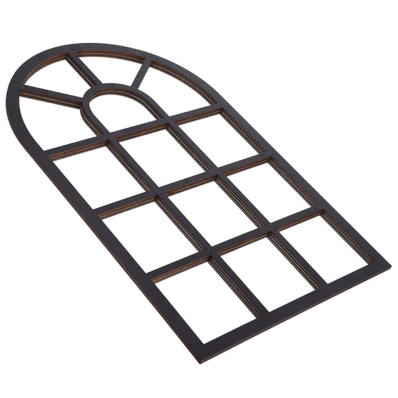LOLIPPYY Vintage Black Wooden Window Frame Wall Decor for Home with Unique Mirror Effect