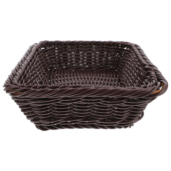 LOLIPPYY Large Black Woven Storage Basket, PVC Material, 7.5 Inches, Versatile Use and High Capacity