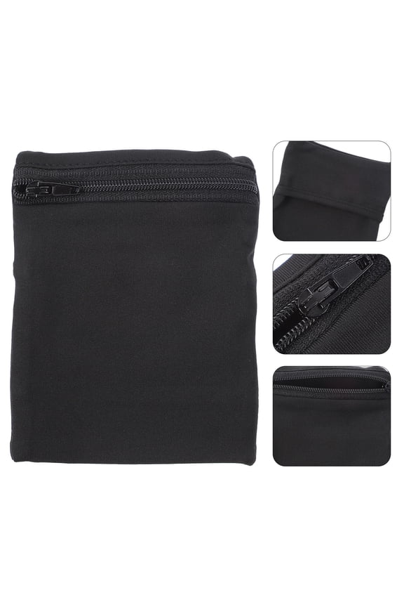 Black Wrist Wallet Arm Bag for Fitness, Travel, Running, and Music Festivals Storage