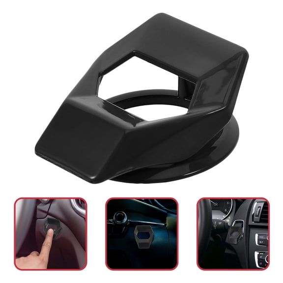 LOLIPPYY Black Zinc Alloy Push Start Button Cover Universal Fit Car Interior Accessory for Enhanced Driving Convenience