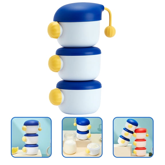 LOLIPPYY Blue Baby Formula Container Milk Powder Dispenser for Travel LeakProof Storage PP Stackable 0.5L