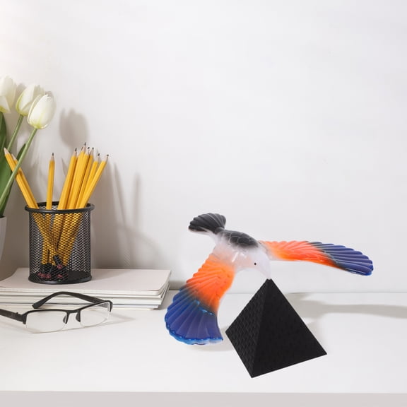 LOLIPPYY Blue Balancing Eagle Bird Desktop Decor with Pyramid Stand Unique Balance Design Vintage Ornament