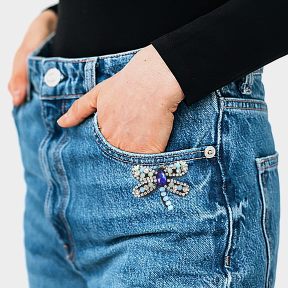 LOLIPPYY Beaded Patch with Dragonfly Applique for Clothing Repair, Decoration, and Craft Projects