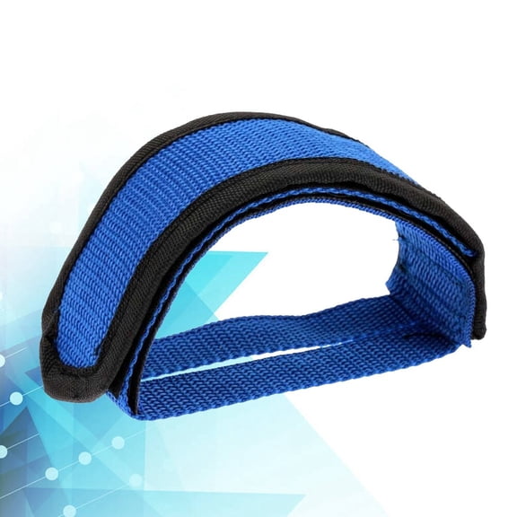 LOLIPPYY Blue Bike Pedal Clips with Double Adhesive Tape and Fully Adjustable Strap Design
