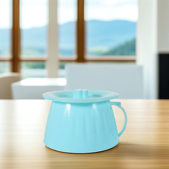 LOLIPPYY Blue Plastic Bedpan Chamber Pot for Home Use Durable PP Material Lightweight Compact and Easy to .87x5.9x4.33 Inches