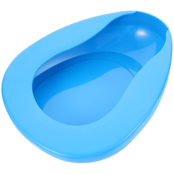 LOLIPPYY Blue Plastic Bedpan for Elderly Lightweight Portable Toilet for Home Use