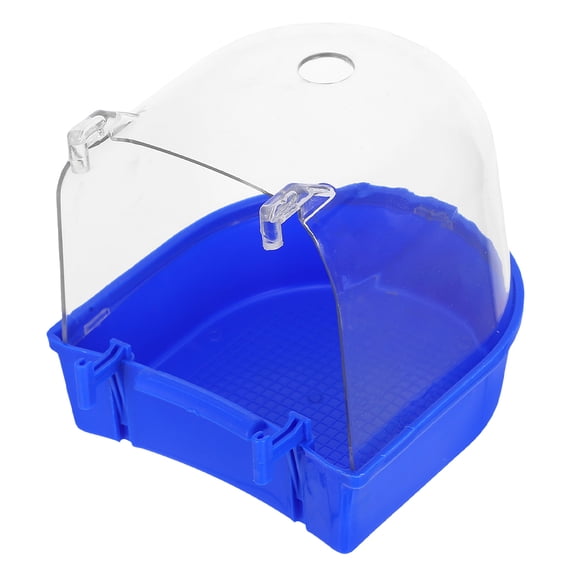 LOLIPPYY Blue Plastic Bird Bath for Parakeets Lovebirds and Cockatiels Easy to Clean Sturdy Material