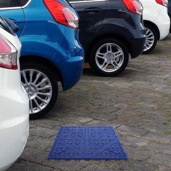 LOLIPPYY Blue Plastic Interlocking Garage Floor Tiles with Easy Assembly and Nonslip Surface
