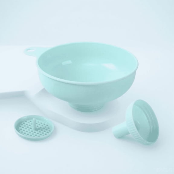 LOLIPPYY Blue Plastic Kitchen Funnel for Liquid Transferring and Oil Dispensing with Hanging Hole