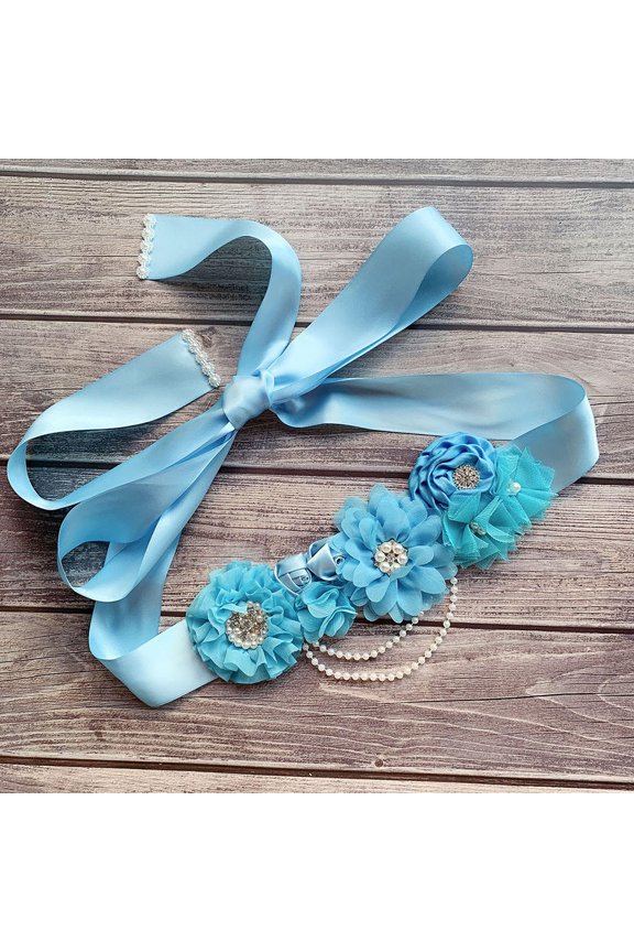 Blue Rhinestone Decorative Waistband Bridal Girdle for Wedding and Party Dress Accessory 1Pc