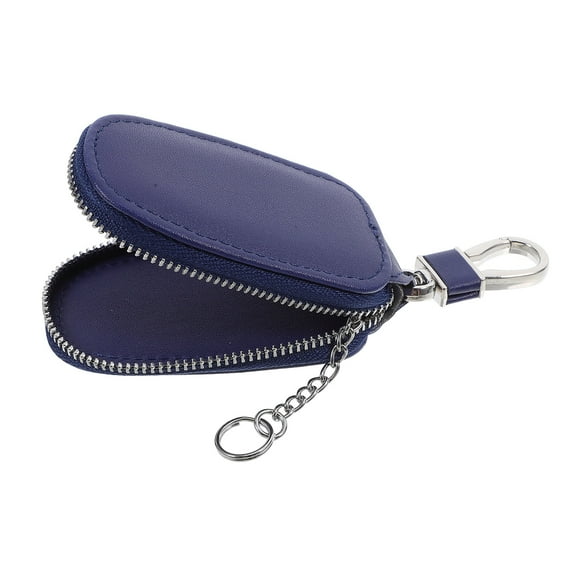 LOLIPPYY Blue Small Key Bag with Zipper Stylish Car Key Holder for Loss Prevention and Storage