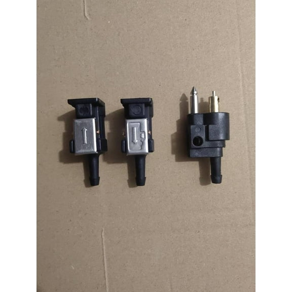 LOLIPPYY 6mm Boat Line Connector Fitting, Male and Female Pipe Joint for Motor Hose, Black