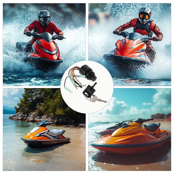 LOLIPPYY Boat Ignition Switch with Key Easy Installation Durable Polyester and Brass Material