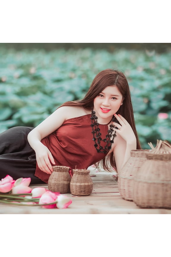 Boho Style Light Brown Wooden Statement Necklace for Women, Beach Outing Charm Jewelry, 1 Piece