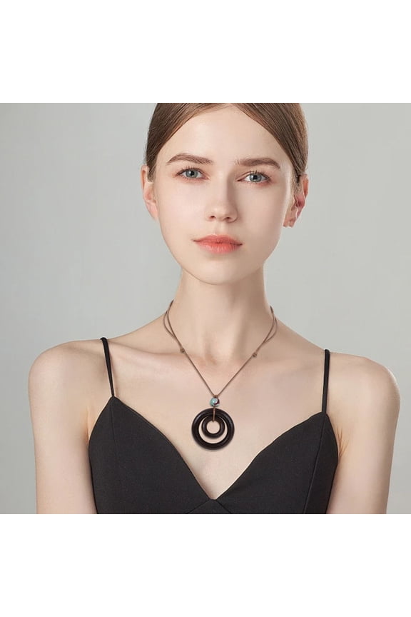 Boho Style Necklace Wooden 1Pack Assorted Color Eye-catching Jewelry