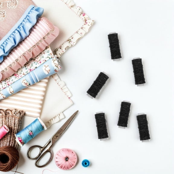 LOLIPPYY Book Binding Wax Threads Black Heavy Duty Flat Waxed Polyester Thread for Hand Stitching