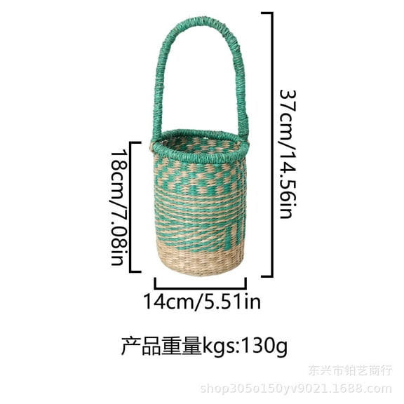 LOLIPPYY Handwoven Seagrass Bottle Carrier Basket - Cylinder Rope Basket for Wine Storage, Parties, Events, and Daily Use