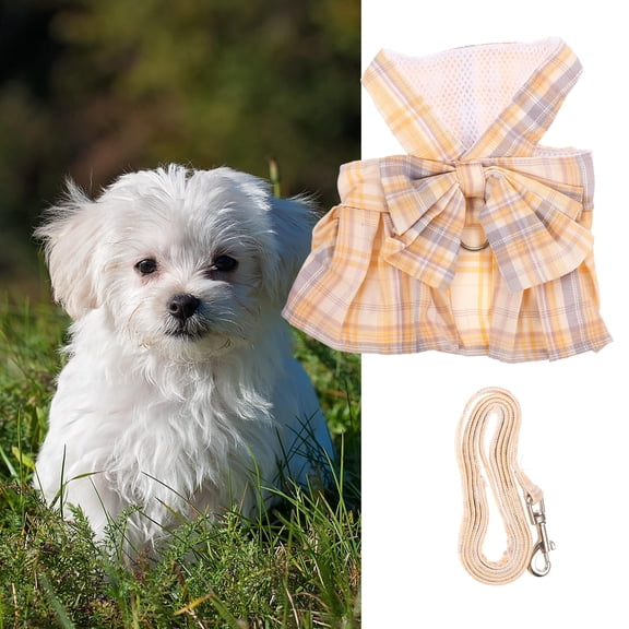 LOLIPPYY Bow Design Bunny Harness and Leash Kit Comfortable Lightweight Small Pets Traction Rope