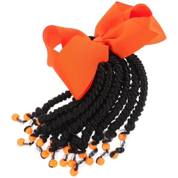 LOLIPPYY Bowknot Braided Ponytail Beaded Hair Extension Fashionable Accessory for Women Photo Taking 1Pack