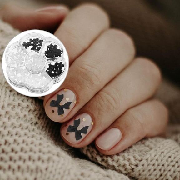 LOLIPPYY 1 Box Nail Flower Accessories Assorted Color Plastic Flat Back