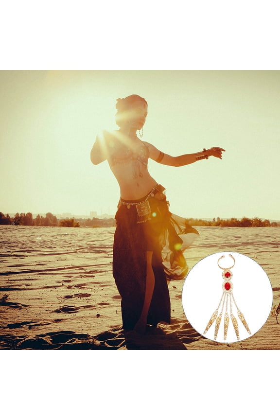 Bracelet with Ring Attached for Women's Chic Design Flexible Fit for Belly Dance and Parties
